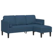 vidaXL 3-Sits L-formad Soffa Blå 160 cm Tyg