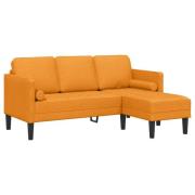 vidaXL 3-sits L-formad soffa mörkgul 160 cm tyg