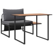 vidaXL 2-delars trädgårds matsalsset med enstaka sittplats och antraci...