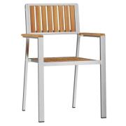 vidaXL Staplingsbara trädgårdsstolar 4 st Massivt teak och aluminium