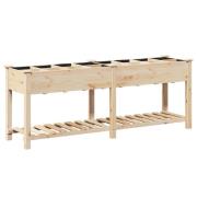 vidaXL Trädgårdsplanterare med galler 203x53x76 cm Solid Furu