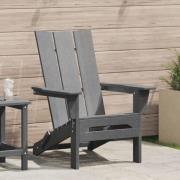 vidaXL Fällbar Adirondack stol Ljusgrå 74.5x80.5x90 cm HDPE