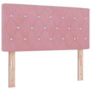 vidaXL Sänggavel Kristall Knappar Tufftad Rosa 90 cm Sammet