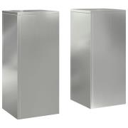 vidaXL Utomhus Växtställningar Pelare 2 st 24x24x55 cm Galvaniserat St...