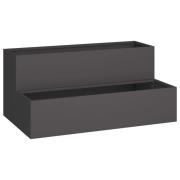 vidaXL Trädgårdsplanterare - 2-Tier Svart Stål, 100x60x45 cm