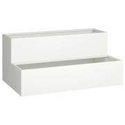 vidaXL Trädgårdsplanterare 2-Nivå 100x60x45 cm Vit Stål