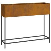 vidaXL Höjdträdgårdsplanterare 100x26x82 cm Väderbiten stål