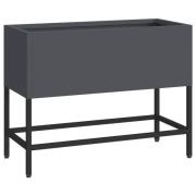 vidaXL Upphöjd Trädgårdsplanterare 60x26x45 cm Antracit Stål