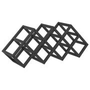 vidaXL Vinställ för 9 flaskor 63x16,5x25 cm Pulverlackerat Stål