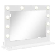 vidaXL sminkspegel med LED-lampor vit 60x45x18 cm