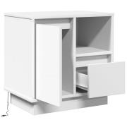 vidaXL Sängbord med LED Vit 50x34,5x50 cm