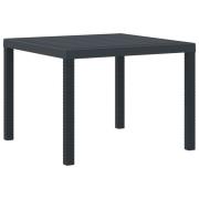 vidaXL Utebord Antracit 100x100x73 cm Poly Rattan