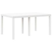 vidaXL Trädgårdsbord Vitt 150x100x73 cm Poly Rattan