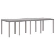 vidaXL Trädgårdsbord Ljusgrå 250x100x73 cm Poly Rattan