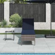 vidaXL Solstol med dyna grå 55x200x44cm konstrotting
