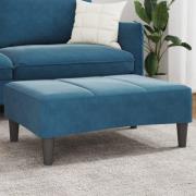 vidaXL Fotpall Blå 77x55x31 cm sammet