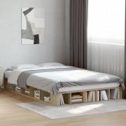 vidaXL Sängram sonoma-ek 120x200 cm konstruerad trä