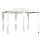 vidaXL Paviljong med stolpar 3x4x2,6 m gräddvit 160 g/m²