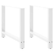 vidaXL Matbordsben vita 2 st 90x(72-73) cm stål