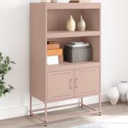 vidaXL Högskåp rosa 68,5x38,5x123,5 cm ståls