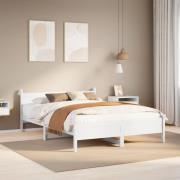 vidaXL Sängram utan madrass vit 140x190 cm massiv furu