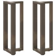 vidaXL Konsolbordsben T-formade 2 st svarta 25x28x(72-73) cm stål