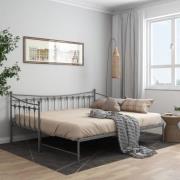 vidaXL Utdragbar sängram bäddsoffa grå metall 90x200 cm