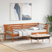 vidaXL Dagbädd utan madrass vaxbrun 100x200 cm massiv furu