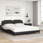 vidaXL Bed Frame without Mattress "Zadar" Black 180x200 cm Faux Leathe...
