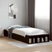 vidaXL Sängram svart 100x200 cm konstruerad trä
