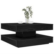 vidaXL Soffbord 360 grader vridbart svart 70x70x34,5 cm