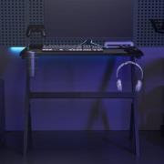 vidaXL Gamingskrivbord LED med Y-formade ben svart 90x60x75 cm