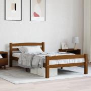 vidaXL Sängram utan madrass honungsbrun massiv furu 100x200 cm