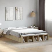 vidaXL Sängram sonoma-ek 140x200 cm konstruerad trä