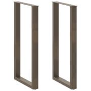 vidaXL Barbordsben U-formade 2 st naturstål 60x(110-111) cm stål