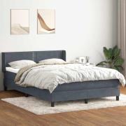 vidaXL Ramsäng med madrass mörkgrå 140x210 cm sammet