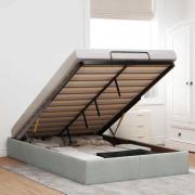 vidaXL Ottoman sängram utan madrass ljusgrå 120x190 cm sammet