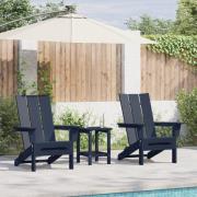 vidaXL Vikbara Adirondack Stolar 2 st Marinblå 74.5x80.5x90 cm HDPE, v...