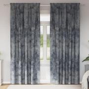 vidaXL Sammetsgardiner 2 st med öljett Silvergrå 225x140 cm