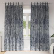 vidaXL Sammetsgardiner 2 st med öglor Silvergrå 260x140 cm