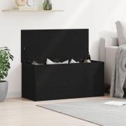 vidaXL Förvaringslåda med lock svart ek 100x42x46 cm konstruerat trä