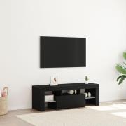 vidaXL TV-bänk med LED svart ek, 120x35x40 cm