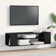 vidaXL Väggskåp/TV-skåp svart ek 100x30x26,5 cm konstruerat trä