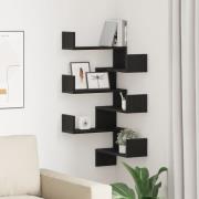 vidaXL Vägghyllor 2 st svart ek 40x40x49,5 cm konstruerat trä