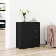 vidaXL Svart Ek Skåp 60x30x70 cm Tillverkat av Konstruerat Trä