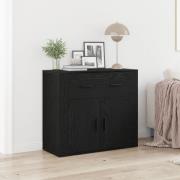 vidaXL Sideboard svart ek 80x33x70 cm konstruerat trä