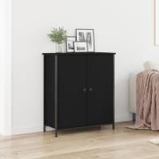 vidaXL Sideboard svart ek 70x30x80 cm konstruerat trä och stål