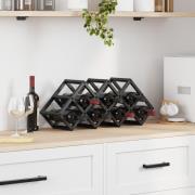 vidaXL Vinställ för 9 flaskor 63x16,5x25 cm pulverlackerat stål