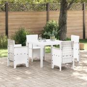 vidaXL Trädgårdsbord Vitt 100x100x73 cm Poly Rattan