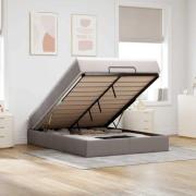 vidaXL Ottoman sängram med madrass taupe 140x200 cm tyg